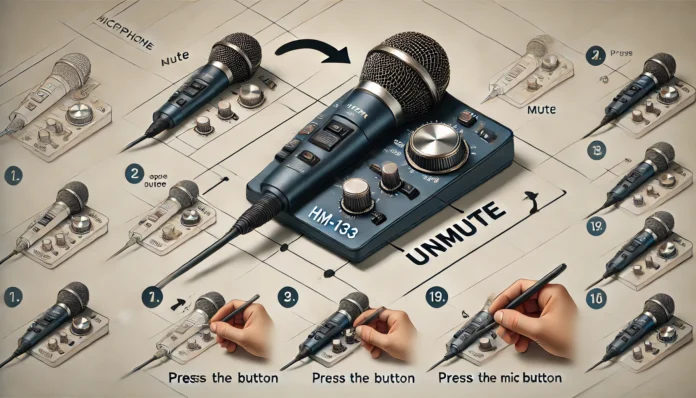 how to unmute icom hm-133 microphone